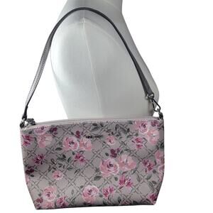 Nine West Floral Roses Tan Feminine Cottagecore Fairycore Clutch Shoulder Bag